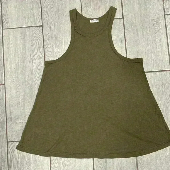 Free People Long Beach Tee Olive Size Medium - Picture 4 of 5